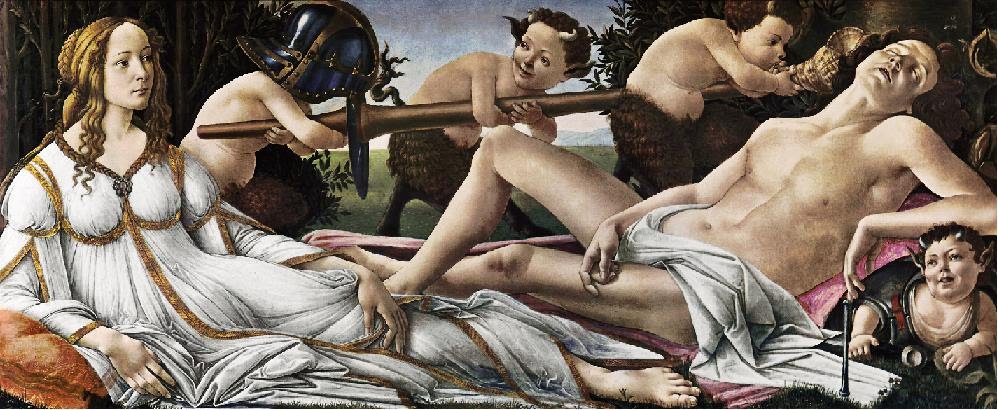 998x410 Forbidden Love Of Venus And Mars - Venus De Milo Painting Botticelli