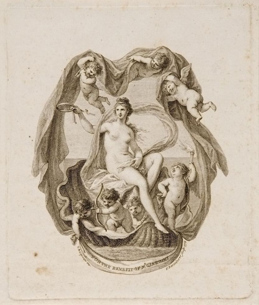 831x976 Venus Sailing On A Shell. Francesco Bartolozzi. After Giovanni - Venus Painting Seashell