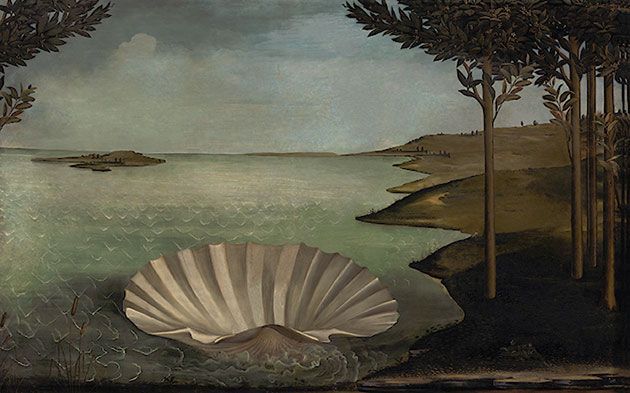 630x393 Waiting For The Birth (Version Of The Birth Of Venus By Sandro - Venus Painting Seashell
