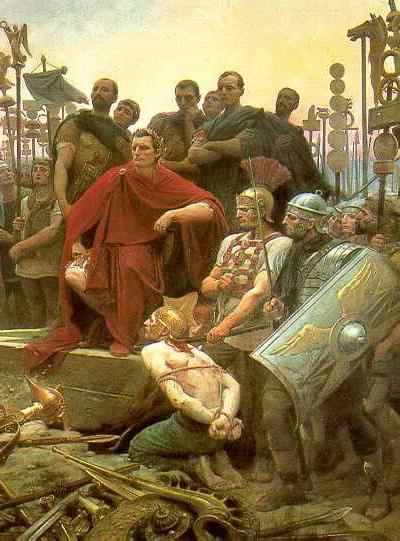 400x541 Why Did They Kill Caesar Great Names In History - Vercingetorix Surrenders To Caesar Painting