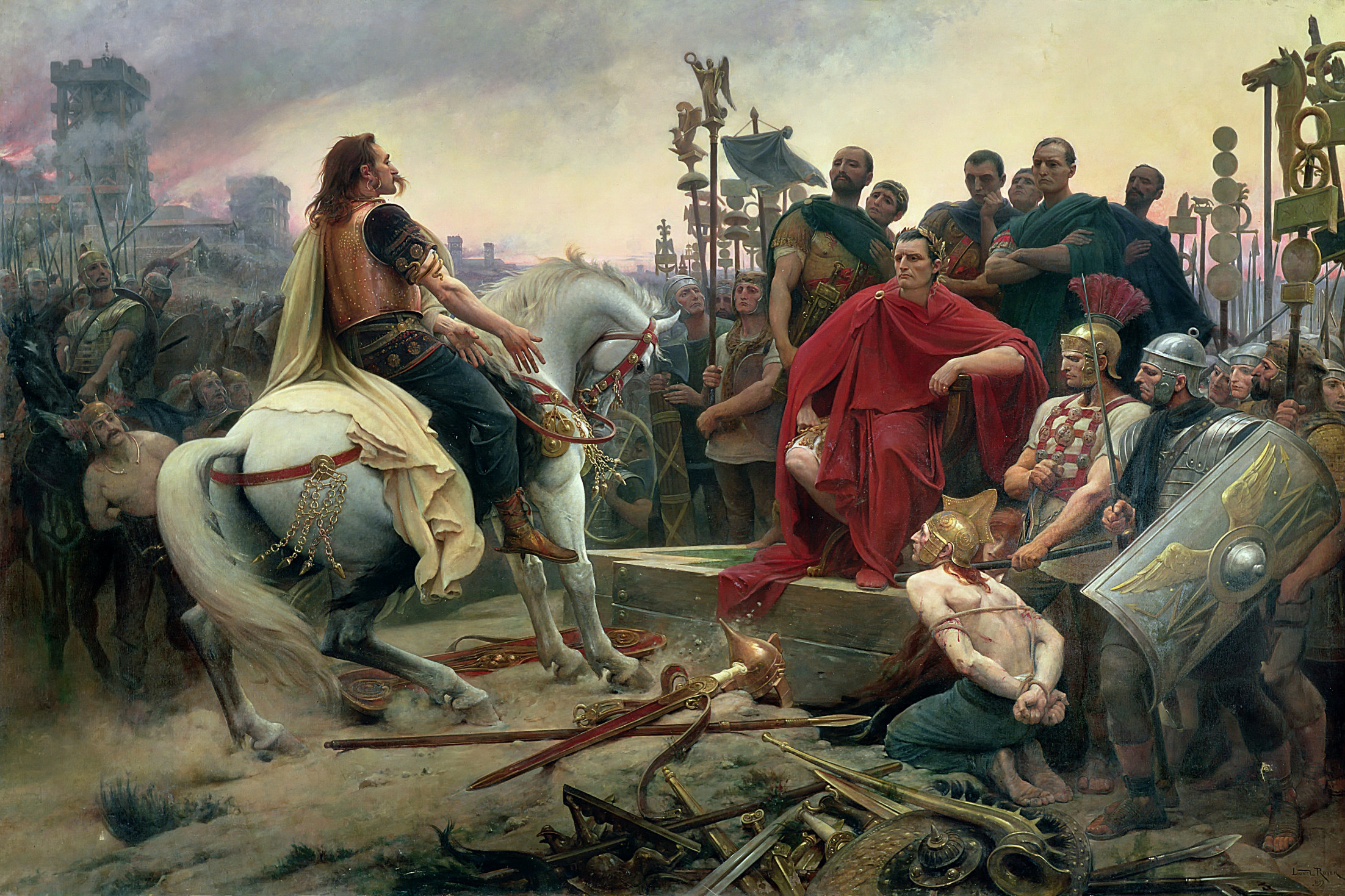 2204x1469 Filesiege Alesia Vercingetorix Jules Cesar.jpg - Vercingetorix Surrenders To Caesar Painting