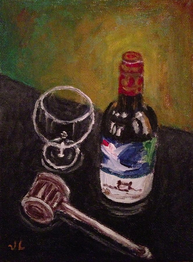 663x900 In Vino Veritas Painting By Victoria Lakes - Veritas Painting