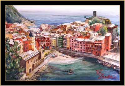 400x275 Northern Italy - Vernazza Painting