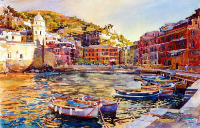 412x263 Paintings And Prints - Vernazza Painting