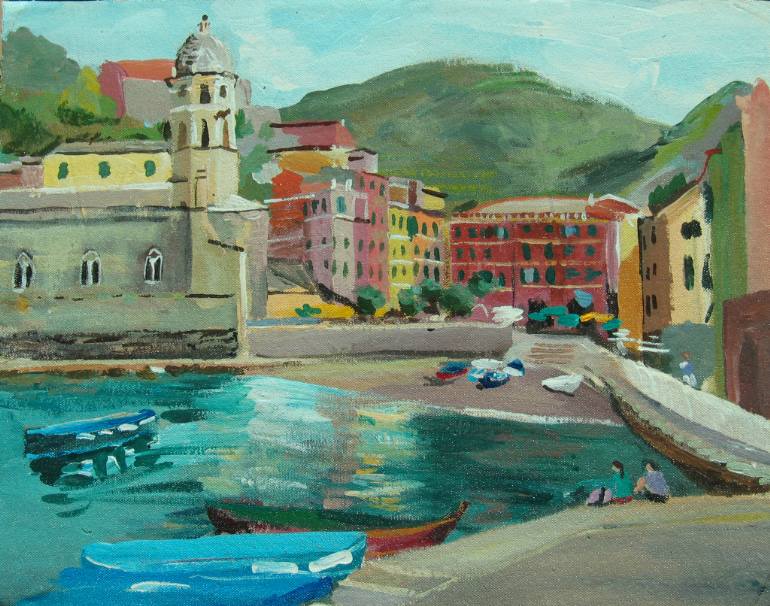 770x606 Saatchi Art Vernazza Painting By Lise Temple - Vernazza Painting