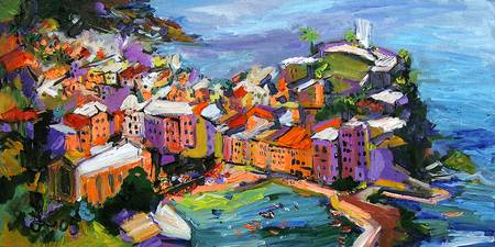 450x225 Stunning Cinque Terre Oil Painting Reproductions For Sale - Vernazza Painting