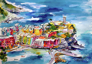 300x210 Vernazza Cinque Terre Paintings Of Italy Painting By Ginette Callaway - Vernazza Painting