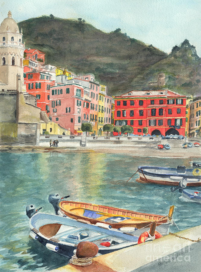 666x900 Vernazza Painting By Faythe Mills - Vernazza Painting
