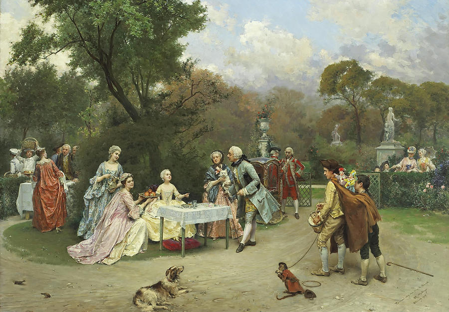 900x626 A Little Princess In The Gardens Of Versailles Painting By - Versailles Painting