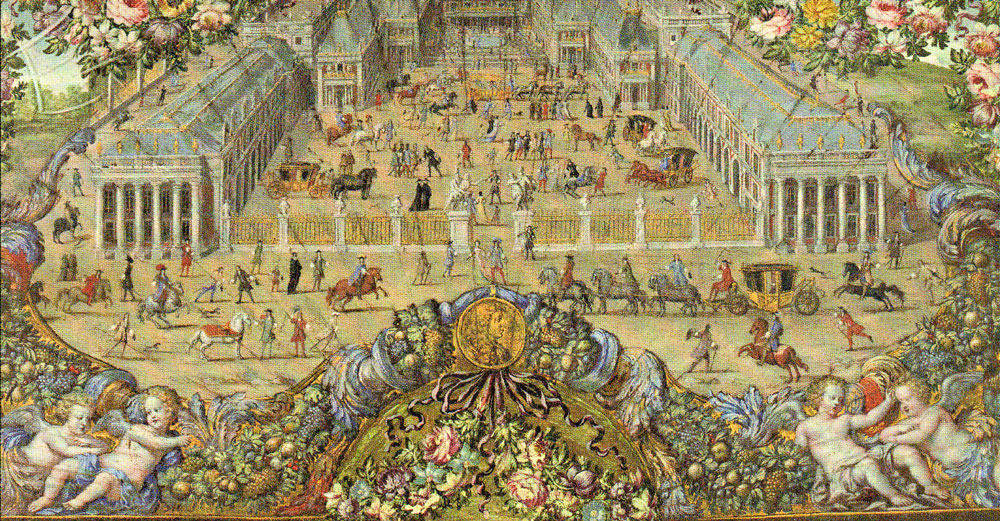 1000x521 French Parnassus Fan Paintings - Versailles Painting