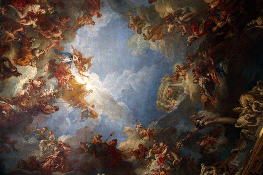 900x600 One Of The Many Ceiling Paintings - Versailles Painting