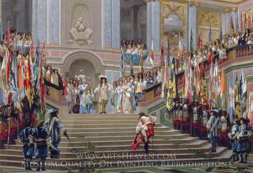 820x561 Reproduction Painting Jean Leon Gerome Reception Of The Duc De - Versailles Painting