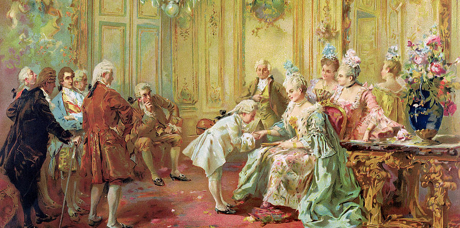 900x446 The Presentation Of The Young Mozart To Mme De Pompadour - Versailles Painting