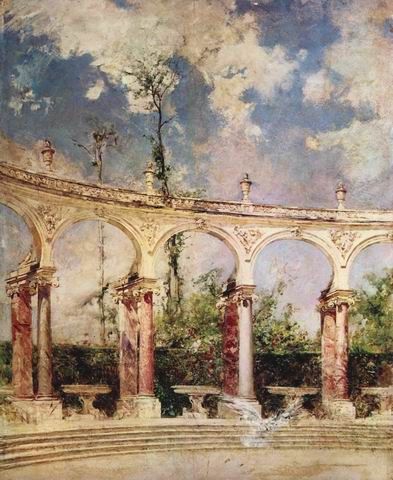 393x480 Basset Oil Painting From A Street Scene In Versailles, France - Versailles Painting