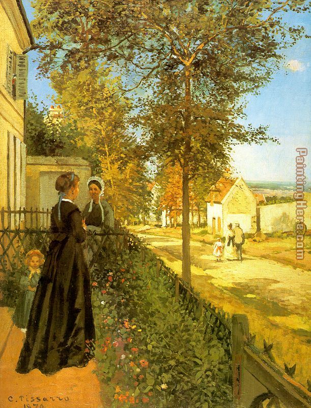 611x800 Camille Pissarro Louveciennes The Road To Versailles Painting - Versailles Painting