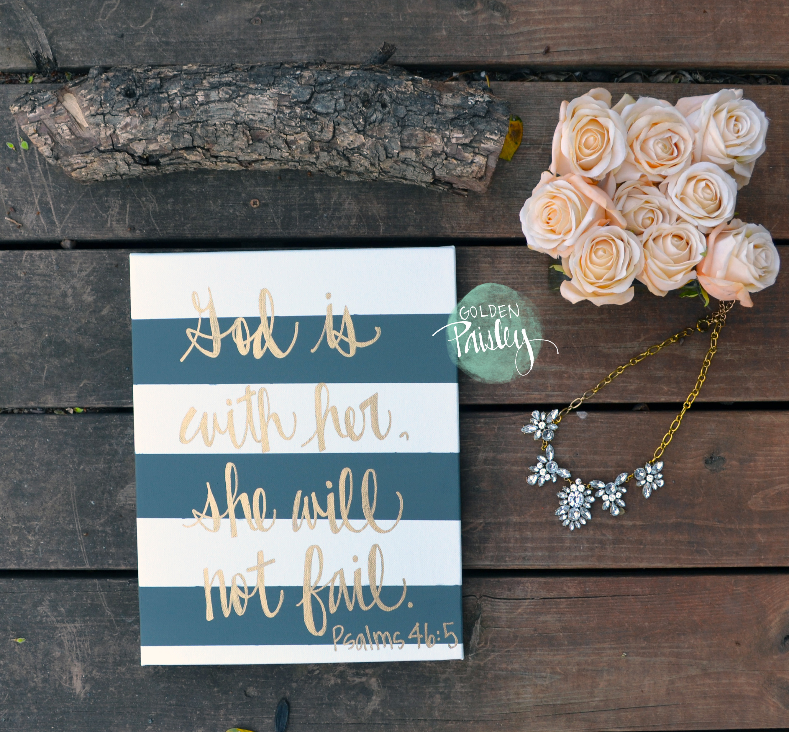 2675x2481 God Is With Gray Striped Bible Verse Painting - Verse Painting