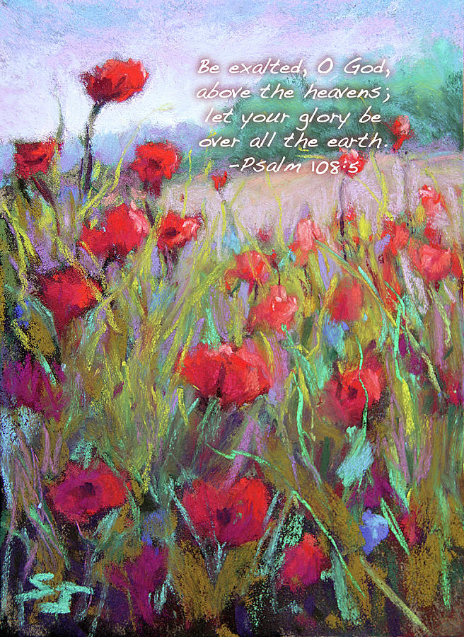 656x900 Praising Poppies With Bible Verse Painting By Susan Jenkins - Verse Painting