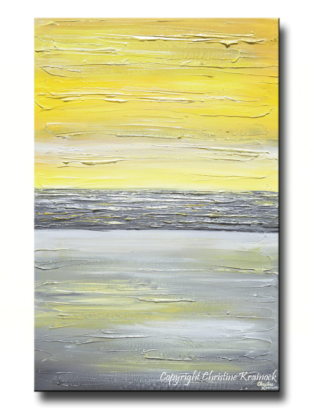 1024x1365 Giclee Print Art Abstract Yellow Grey Painting Vertical Wall Art - Vertical Painting