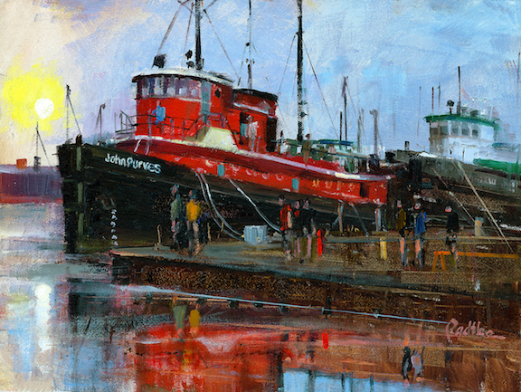 576x433 Lee Radtke Exhibit And Reception For New Paintings Of Ships - Very Detailed Painting