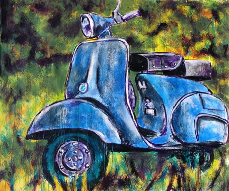 461x384 Joan Cox - Vespa Painting