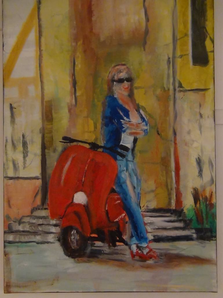 770x1027 Saatchi Art Vespa Painting By Zeiner Michael - Vespa Painting