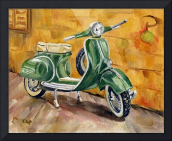 350x287 Stunning Vespa Painting Reproductions For Sale On Framed Prints - Vespa Painting