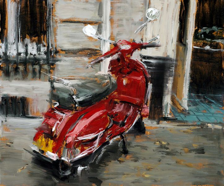 723x600 This Painting Moves Us! - Vespa Painting