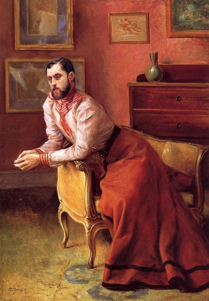 694x1000 Elegant Gentleman In An Painting By Julia Leblanc - Vesta Painting