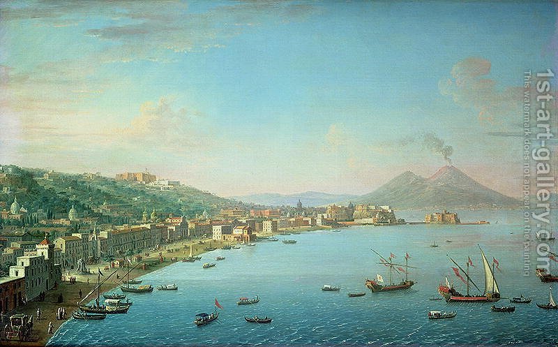 800x497 Naples From The Bay With Mt Vesuvius In The Background Antonio - Vesuvius Painting