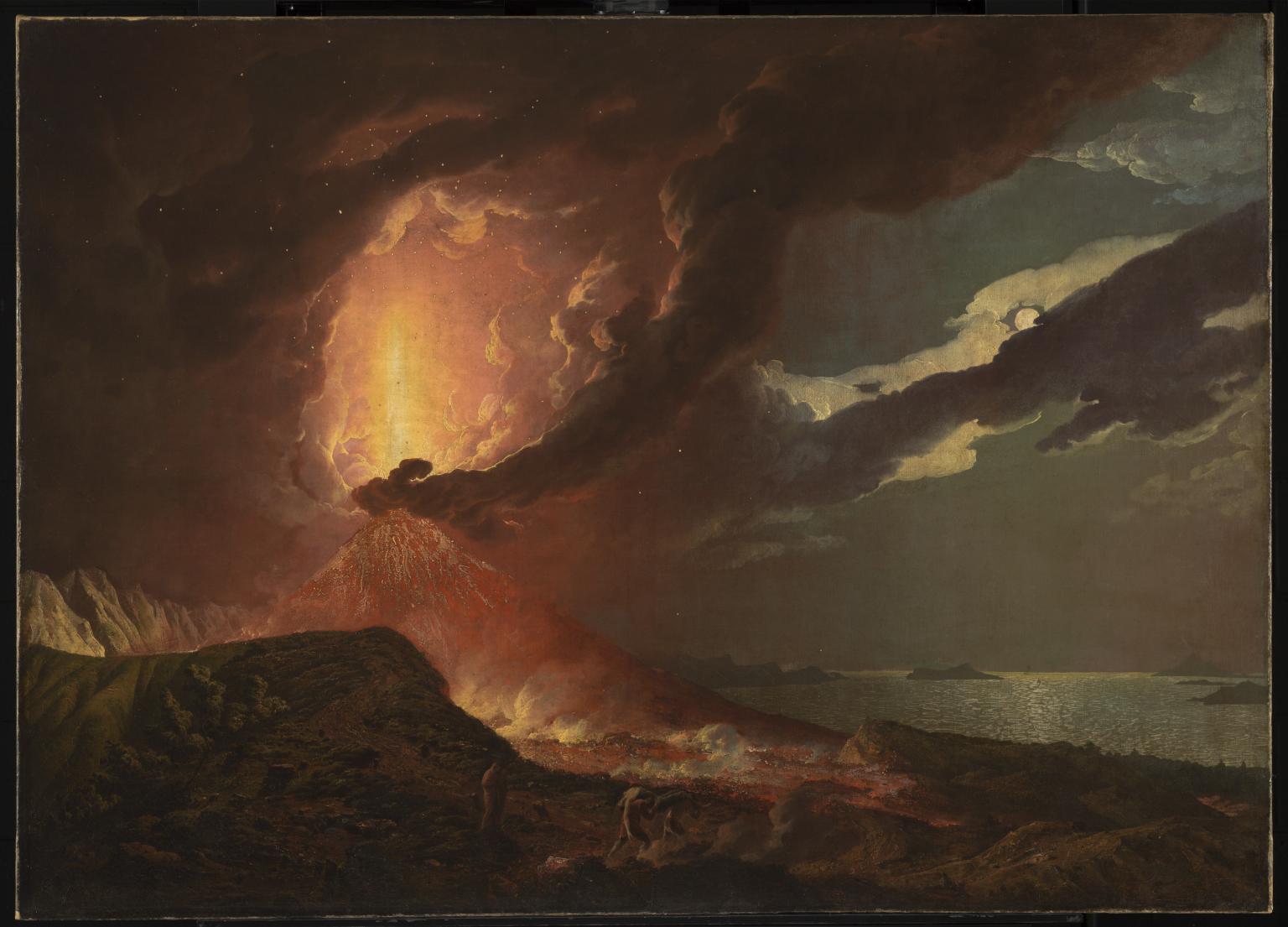 1536x1105 Vesuvius In Eruption, With A View Over The Islands In The Bay - Vesuvius Painting