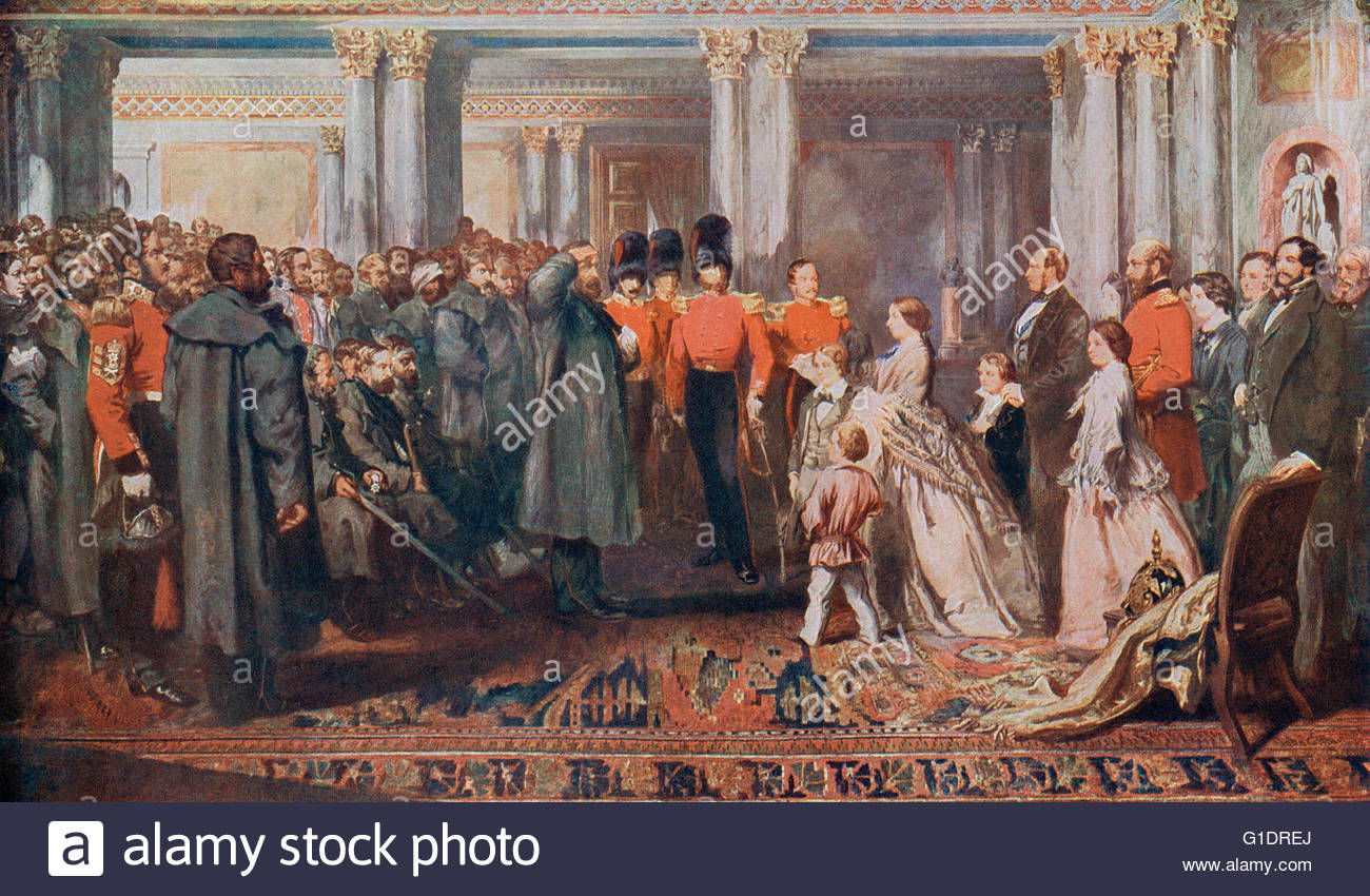 1300x850 Queen Victoria Receiving Crimean War Veterans In Audience, 1854 - Veterans Painting