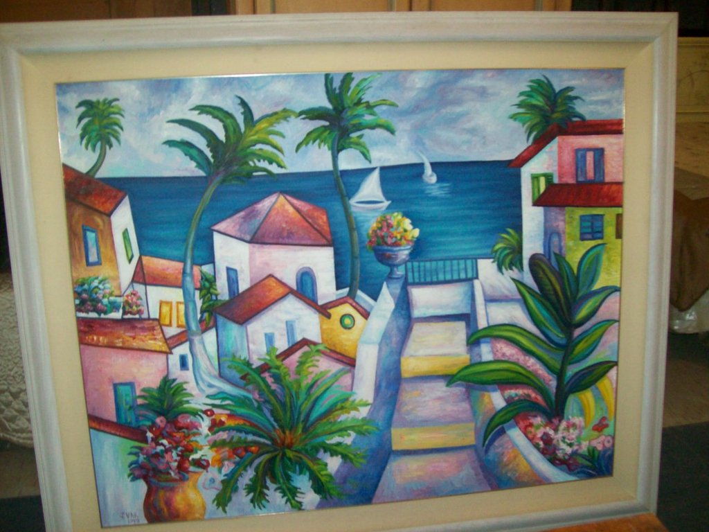 1024x768 Huge, Vibrant Painting By J. Vak 6898 Amazing Finds Red Bluff - Vibrant Painting