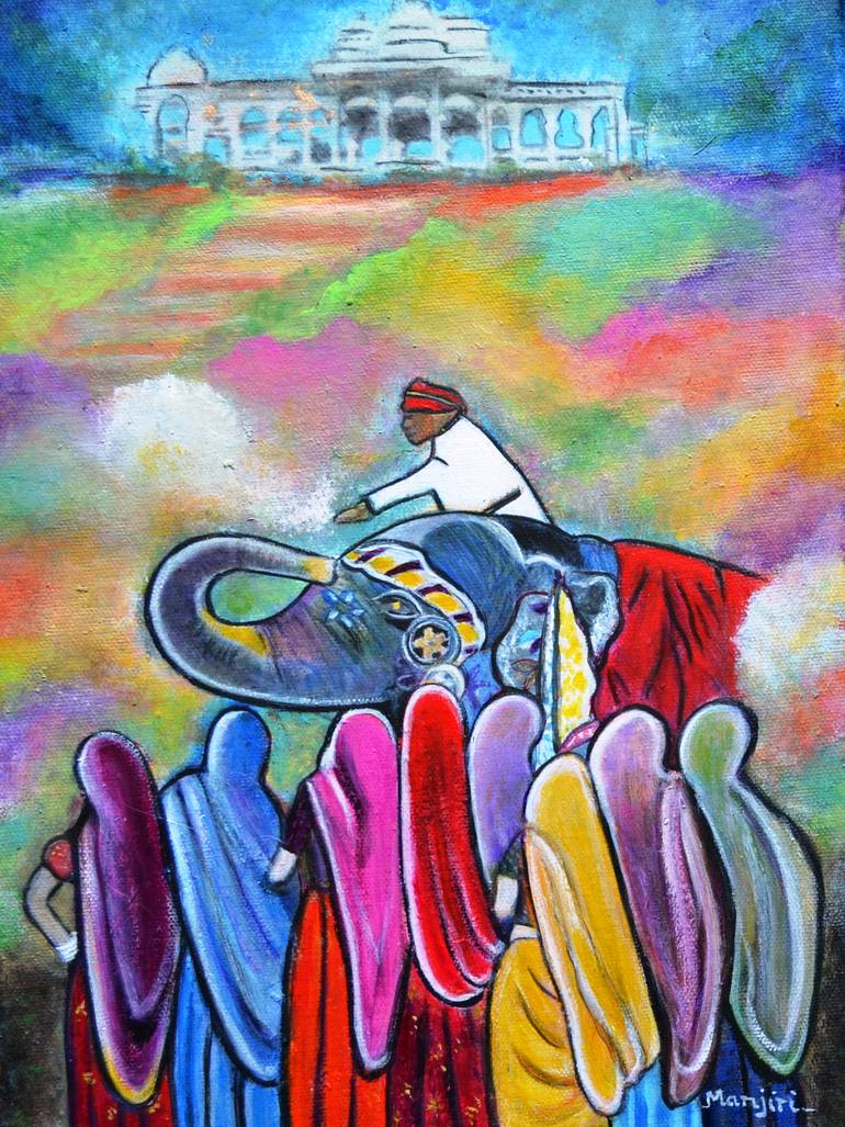 770x1027 Saatchi Art Colors Of Rajasthan Vibrant Painting Of India - Vibrant Painting