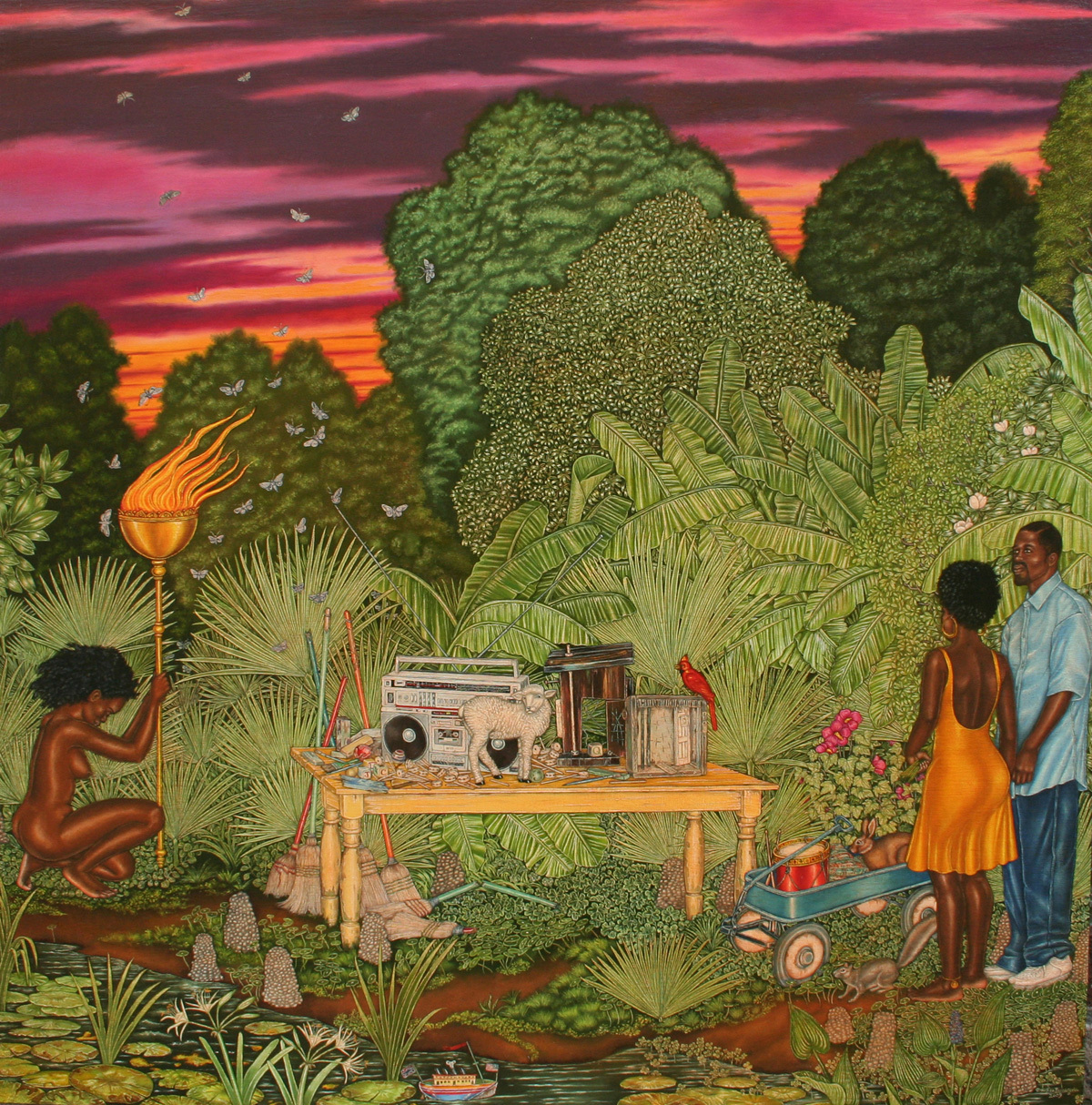 1200x1214 Douglas Bourgeois On His Trippy, Musician Filled Paintings - Vice Painting