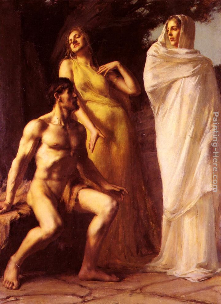 720x988 Emmanuel Benner Hercules Between Virtue And Vice Painting Anysize - Vice Painting