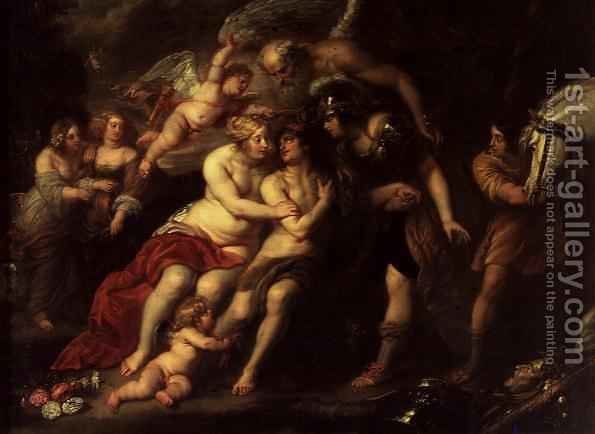 595x434 Hercules Between Vice And Virtue Jan Van Den Hoecke Reproduction - Vice Painting