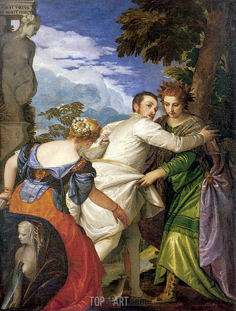 463x609 Allegory Of Virtue And Vice (Choice Of Hercules) Veronese - Vice Painting