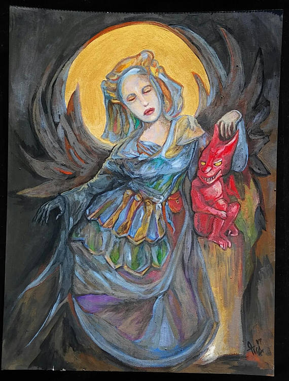 570x750 Fantasy Illustration Art Of Gothic Victorian Angel - Victorian Angel Painting