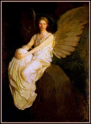296x400 Print 1800's Art Deco Angel Painting Art Nouveau Victorian - Victorian Angel Painting