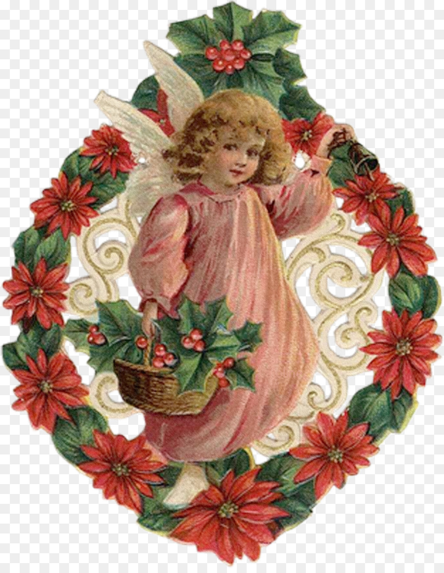 900x1160 Santa Claus Christmas Card Angel Clip Art - Victorian Angel Painting