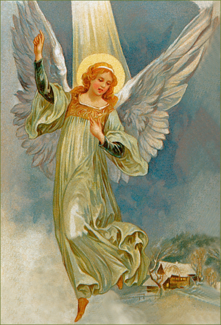 904x1331 Victorian Christmas Angels Happy Holidays! - Victorian Angel Painting