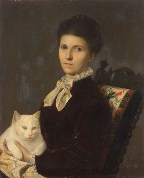 564x699 Here's How Victorian - Victorian Cat Painting