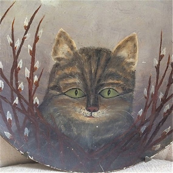 570x570 Victorian Cat Oil Painting - Victorian Cat Painting