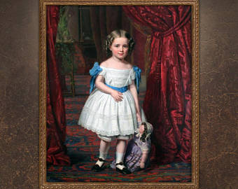 340x270 Custom Baby Portrait Custom Child Painting Victorian Girl - Victorian Child Painting
