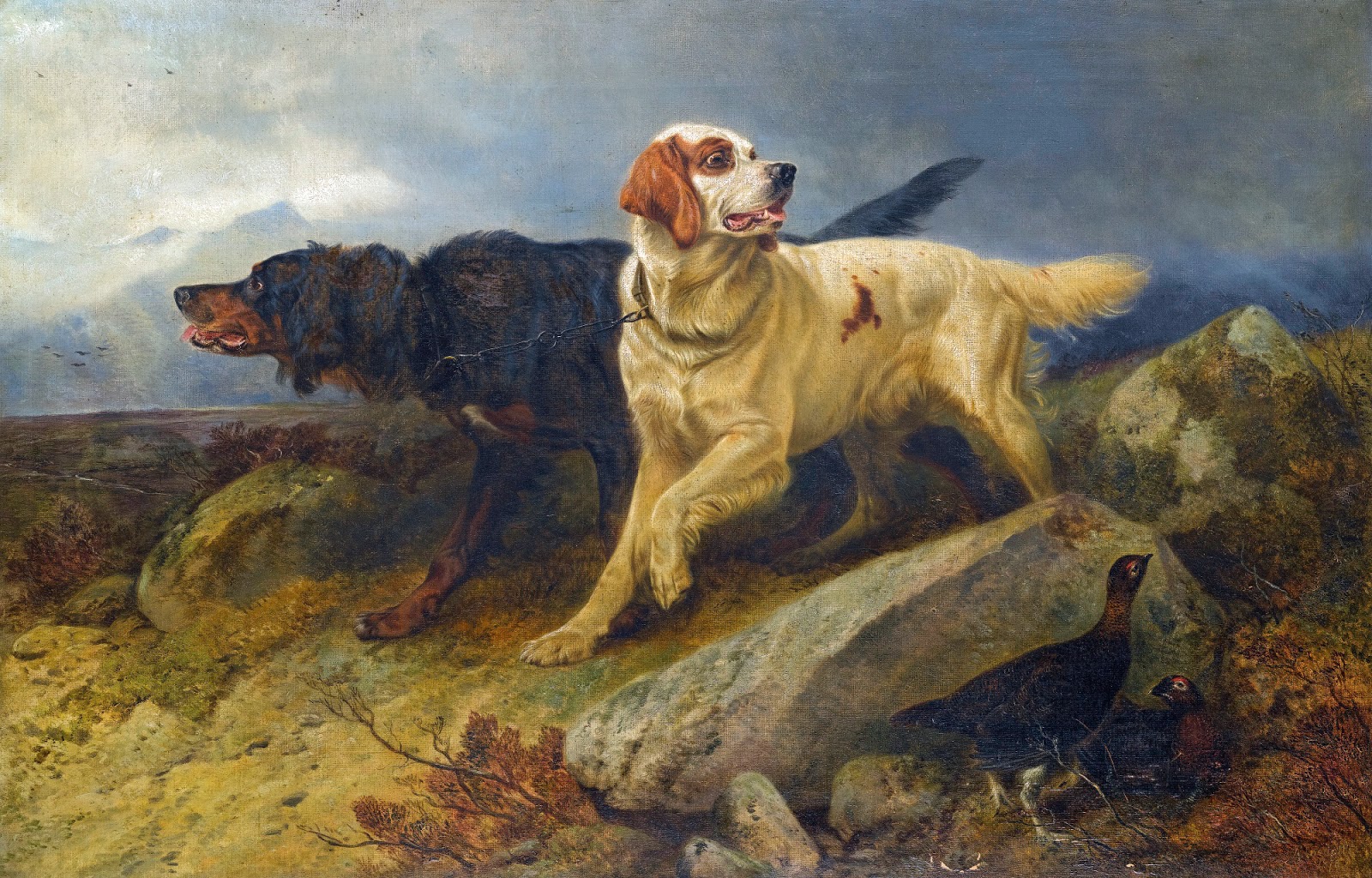 1600x1024 Victorian British Painting Dog Paintings - Victorian Dog Painting