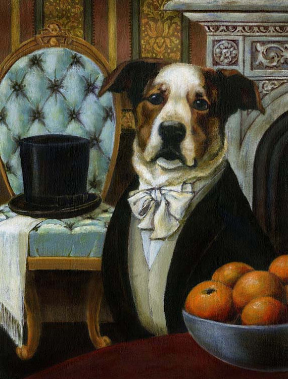 570x751 Dog Dandy Print Dog Portrait Dog Art Animal Portrait - Victorian Dog Painting