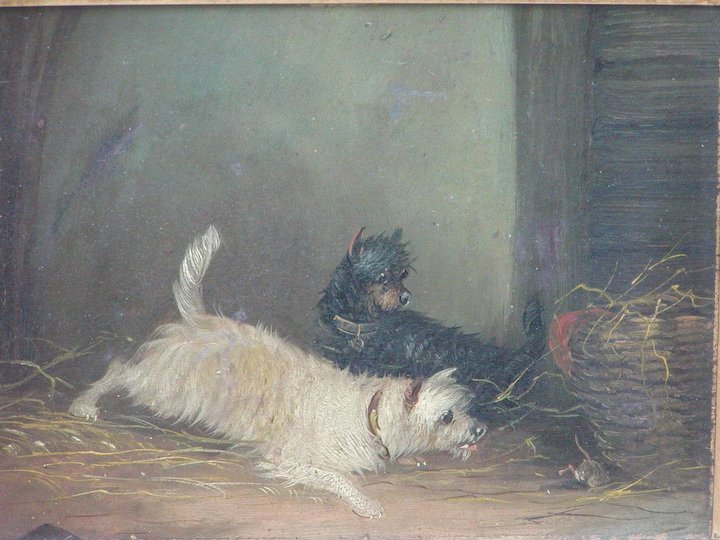 720x540 Dog Painting Terrier Dog Painting Victorian Dog Painting - Victorian Dog Painting