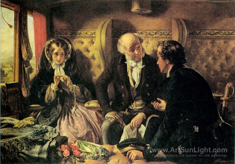 780x546 Revised Version Of (Travelling) First Class Meeting - Victorian Era Painting