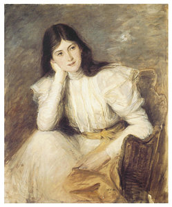 249x300 Jeune Fille Reveuse Portrait De Berthi Capel Painting By Jacques - Victorian Era Painting