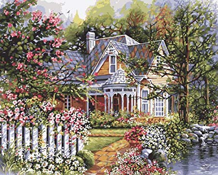 450x360 Plaidcraft Paint Paint Number Kit 16 Inch X 20 Inch, Victorian - Victorian Garden Painting